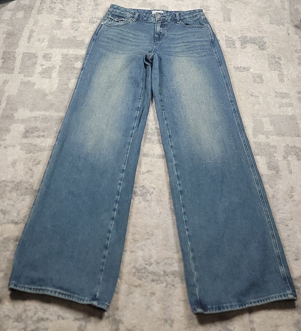 PacSun Casey Low Rise Baggy Women Button-Back Packet Blue Denim Jeans Sz 32x32.5